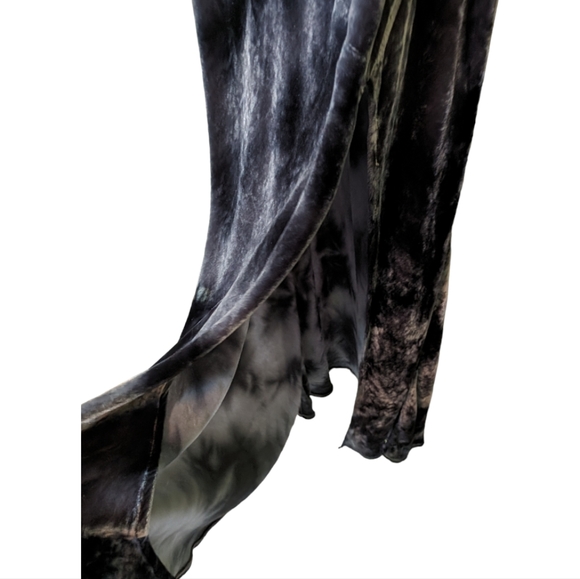 Cloth & Stone Velvet Tie-Dye Slip Dress | Anthropologie | Black Midi Cowl Neck - Picture 7 of 9